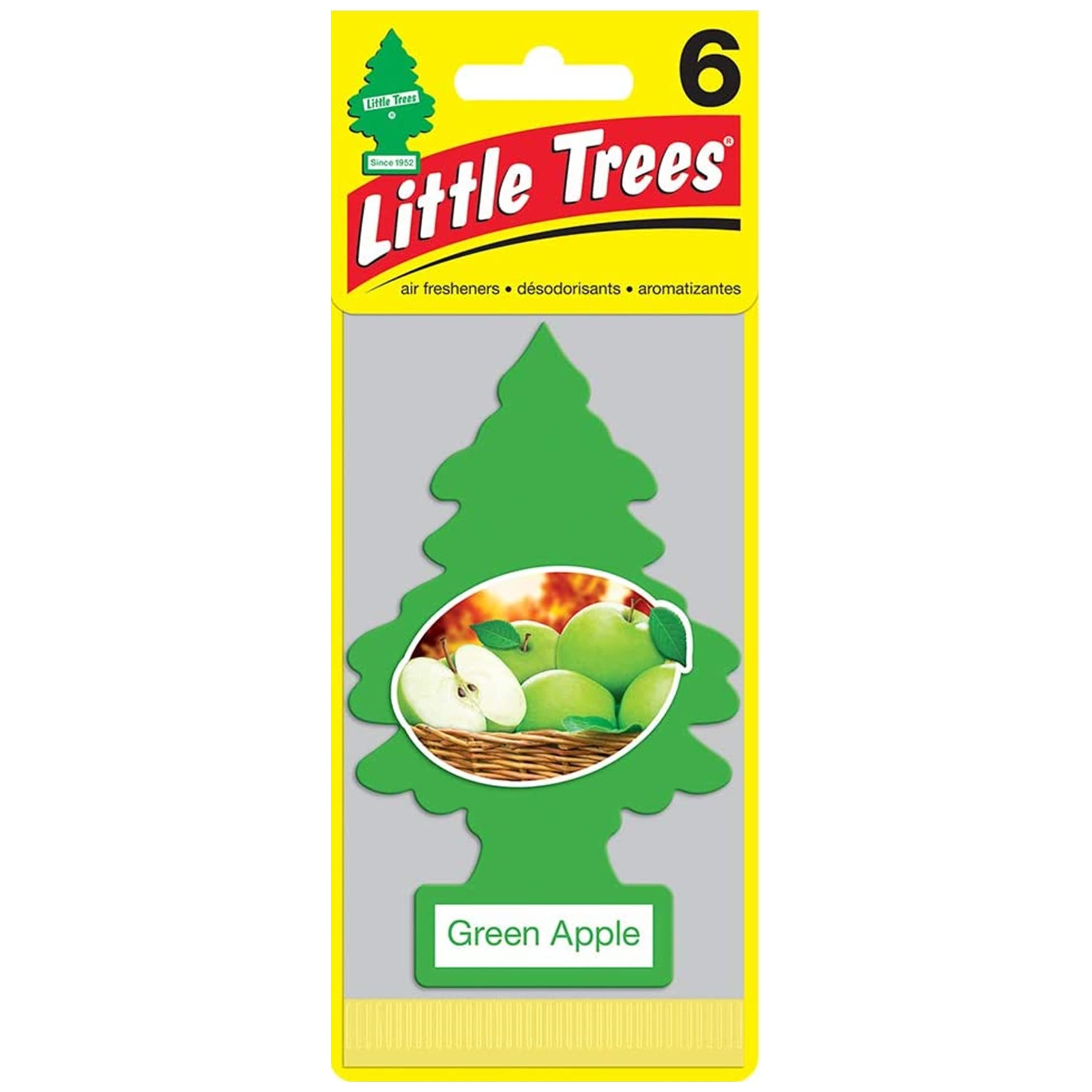 Little Tree Air Freshener [Green Apple 6pac] Great value set зелёный