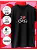 I Love Cats Printed T-shirt