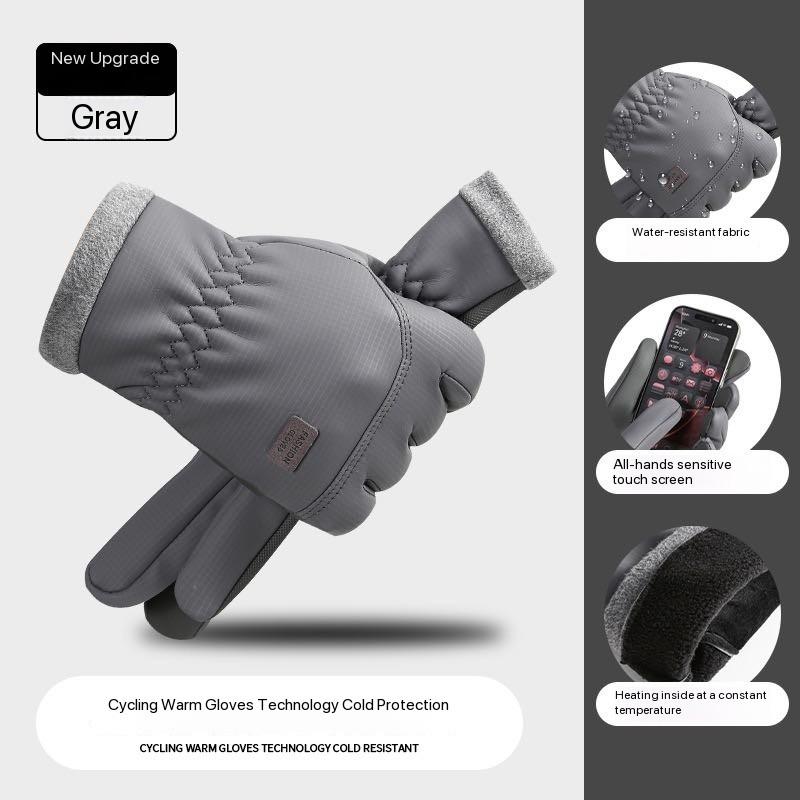 Men s Black Windproof Ski Gloves, Warm Snowboard Gloves, Men s Bicycle, Motorcycle Riding, Winter
