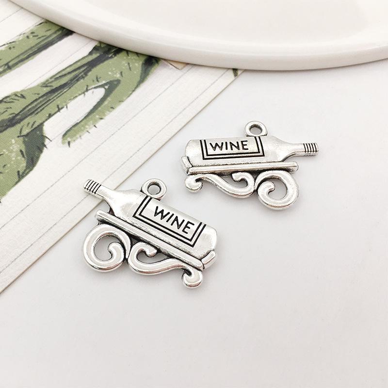 Red Wine Wheat Ear Pendant for DIY Tibetan Silver Jewelry: Earrings, Bracelet, Necklace