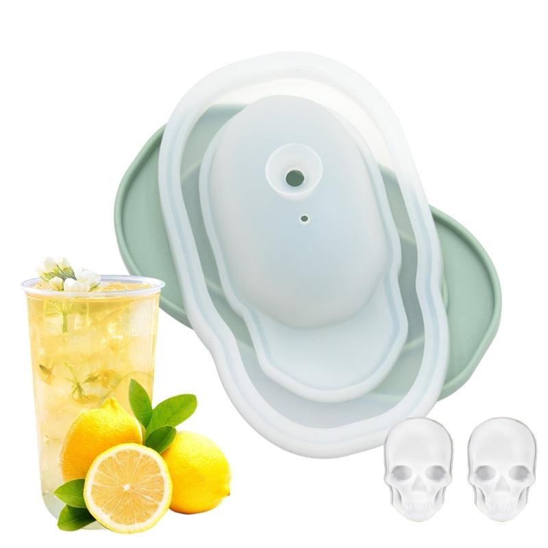 Silikon Totenkopf Eiswürfelform Eis am Stiel Herstellungs Werkzeug für Heimische Zusammenkünfte und Getränkedekorationen Getränkezubehör