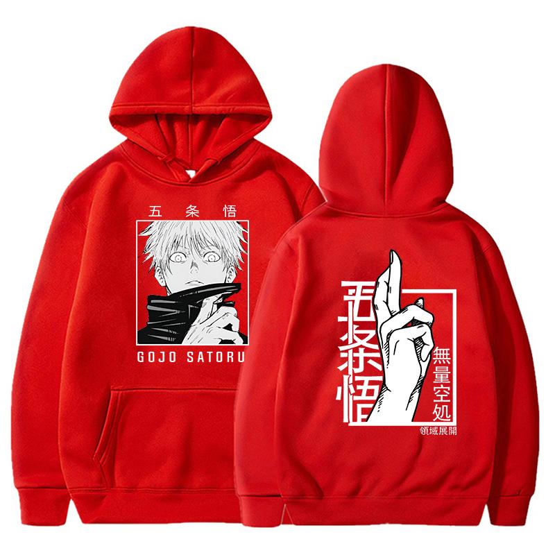 Hot Anime Gojo Satoru Printed Hoodies Autumn Fleece Pullover Unisex Hooded Sweatshirt Harajuku Streetswear Long Sleeve