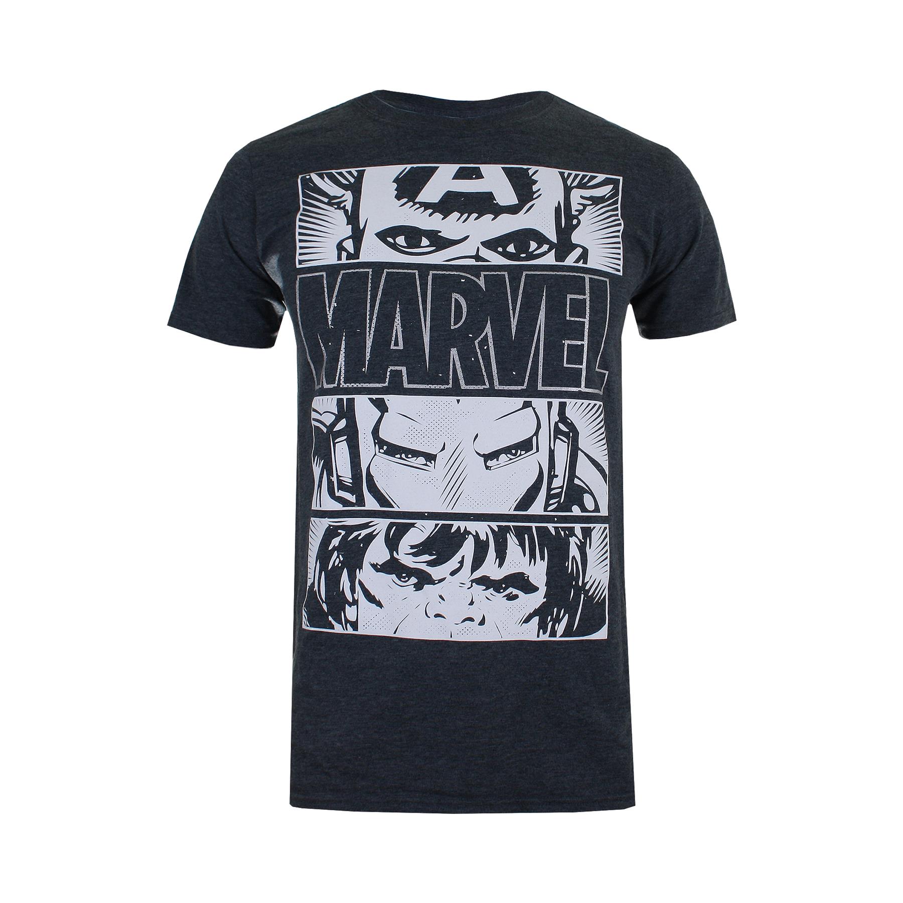 Marvel Mens 100% Cotton T-shirt Mens Tees Top Hero Eyes Light S-2XL Official S