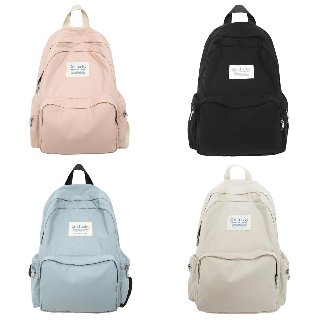 Nylon School Backpack With Breathable Air Cushion Straps For College Students