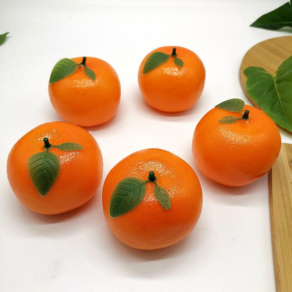 Künstliche Orange mit Grünen Blättern Schaumstoff Lebensecht Unecht Simulation Obst für Zuhause Party Küche Dekoration Fotografie