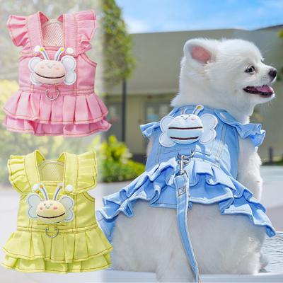 Traction Denim Strap Skirt Dog Clothes Cat Dress Teddy Pet Corgi Cat Supplies Dog Clothes