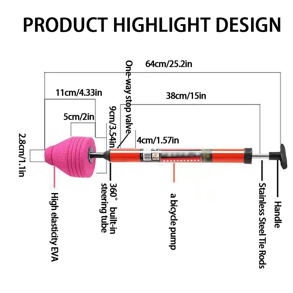 ABS Stainless Steel Toilet Unclogger Say Goodbye To Toilet Blockage Sewer Toilet Suction