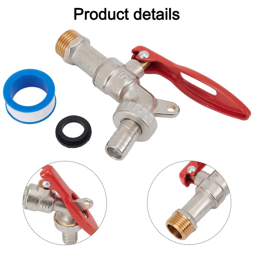 Lockable 1/2 Inch and 3/4 Inch Outdoor Garden Tap Ball Valve for Water Flow Control with Secure Closure Design