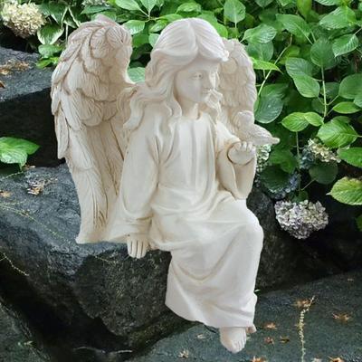 Estatua de ángel de resina, figura decorativa para jardín, adorable mini adorno