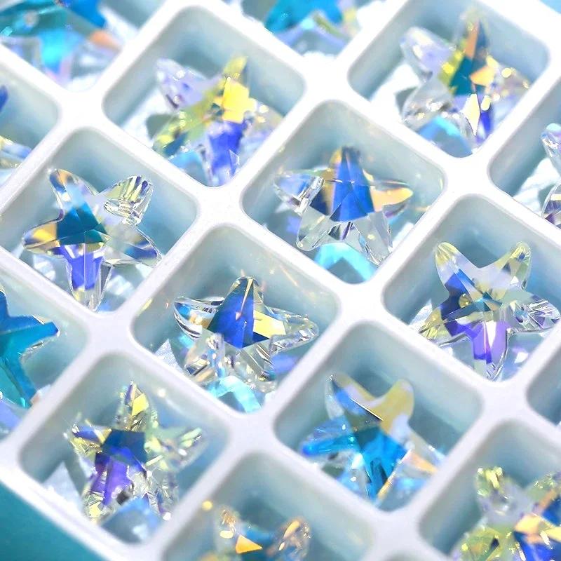 14mm AB Color Crystal Pendant Glass Beads Heart/Star/Bear Charms Beads for Jewelry Making Necklaces Earrings DIY Bracelets