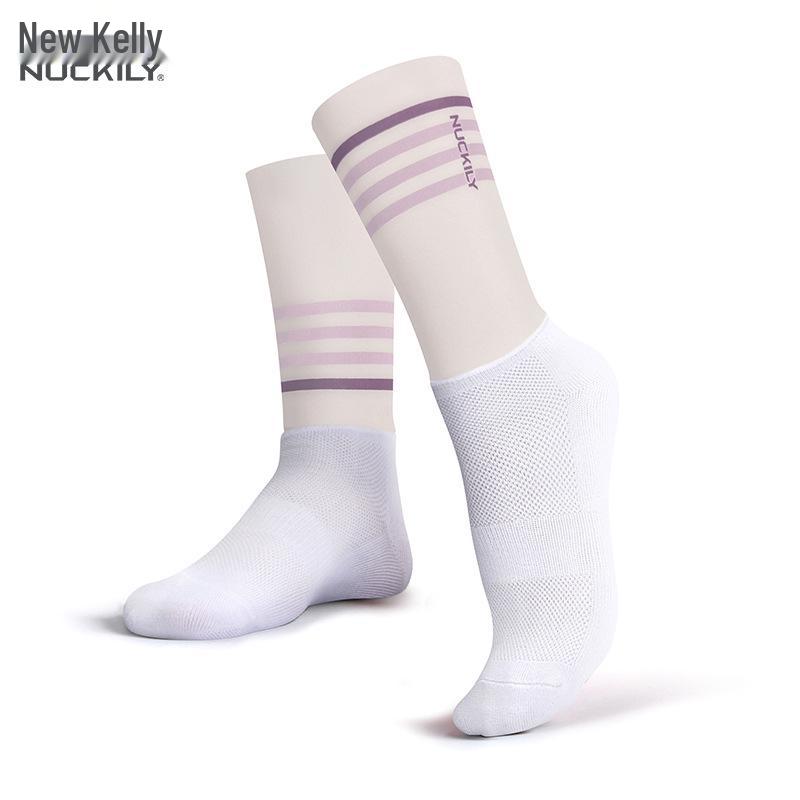 NUCKILY Anti-slip Compression Cycling & Running Socks, Unisex Mid-calf for All Seasons