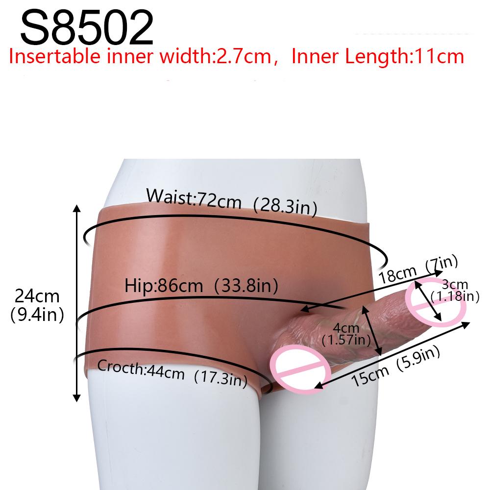 SXXY Skin Feeling Briefs&Boxer shorts Pants With Large Hollow Dildo Realistic Male Strapon Penis Sleeve Adult Sex Game