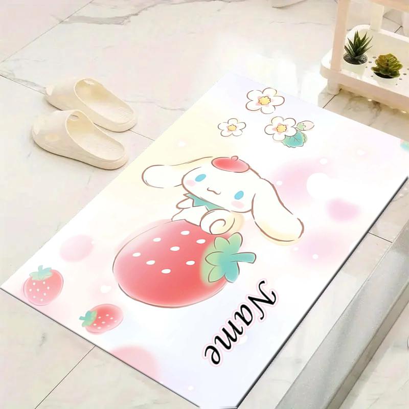 Custom 1Pc Melody Kuromi Flowers Rug Office Carpet Indoor Outdoor Entrance Doormat Nonslip Soft And Comfortable Living Room D2915287