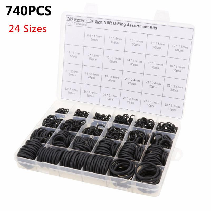 740 Pcs Boxed Thickness 1.5/2.4/3.1Mm Car Air Conditioning O-Ring Seal Gasket