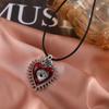 Red Evil Eye Necklace Charms Dragon Eyes Po Glass Cabochon Pendant Handmade Black Chain Necklaces For Women Men Jewelry Gift
