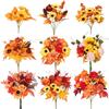 Artificial Sunflower Home Decor Bouquet With Faux Rose Maple Leaves Style Silk Flower Arrangement Fall Harvest Festival