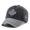 Berretto vintage unisex in cotone lavato Canada Berretto da baseball ricamato con foglia d'acero grande Cappelli sportivi da esterno per uomo e donna