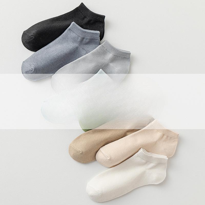 Women's Socks, Summer Thin, Casual, Shallow Breathable Socks, Summer Black and White Women's Boat Socks