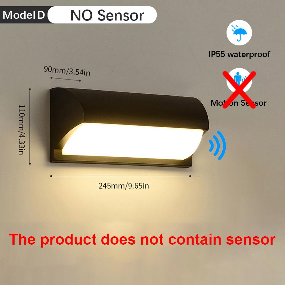 Outdoor LED Wall Lamp Motion Sensor Waterproof AC85-265V 16/30W Wall Lamp Outside Garden Porch Balcony Stairs Led Light For Room