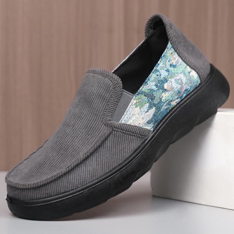 Polyurethane Slip-on Ultra-light Trendy Thick-soled Cloth Shoes - Men s Casual Chinese Style 42 серый