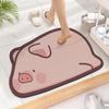 Cartoon Animal Quick-Dry Absorbent Bathroom Floor Mat - Non-Slip Diatomaceous Earth Pad for Toilet Entrance