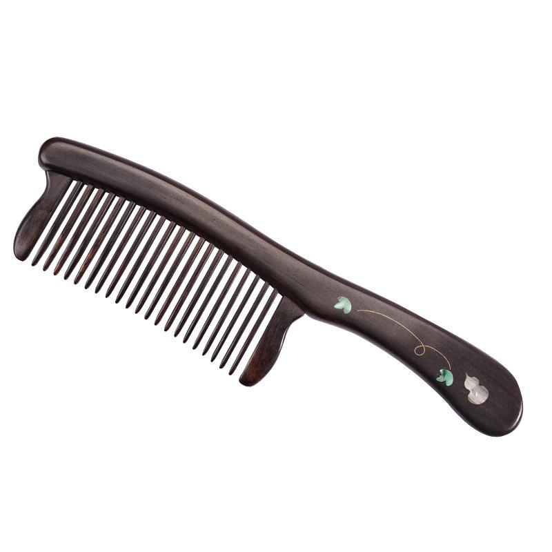 Fioletowe drzewo sandałowe Rzeźbiony drewniany grzebień Pudełko prezentowe - Wysokiej klasy prezent na ślub i Dzień Matki