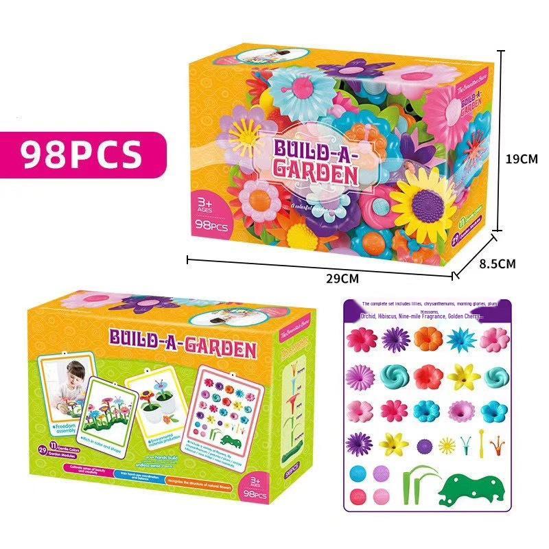 Children's DIY Pop Art Flower Arrangement Building Blocks – Interlocking Garden Toy for Girls