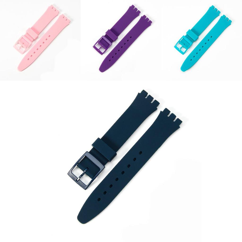 Odolný silikonový řemínek na hodinky náhradní pro Swatch 16mm 17mm 19mm 20mm