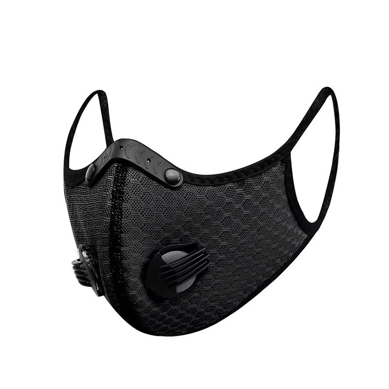 

1Pc Sport Face Mask Activated Carbon Filter Riding Mouth Cover PM 2.5 Dustproof Reusable Cardio Sports Mask Cubre Bocas чорний