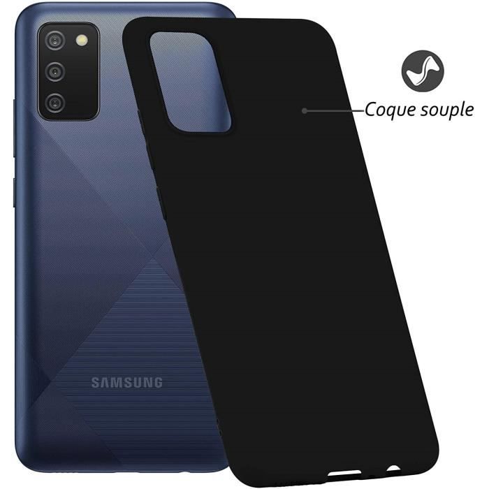 Coque de protection - Toproduits® - Galaxy A02S - Noir - Verre trempé - Souple