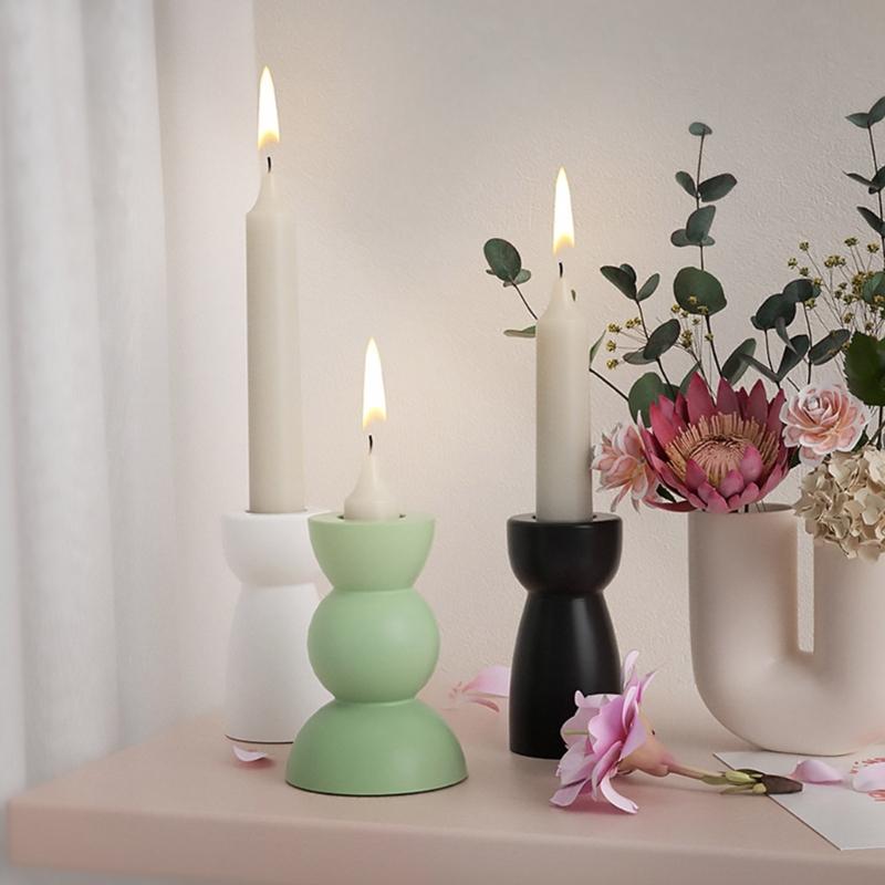 Portacandele in Resina Stampo in Silicone Semicerchio Stampo Geometrico Adatto per Portacandele in Epossidico Decorazione Tavola Familiare