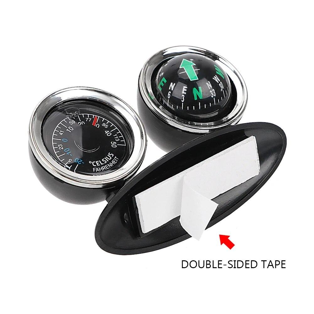2 in 1 Car Ornaments Compass Thermometer Direction Dashboard Ball Car-styling Guide Ball Vehicle Automotive Accessories