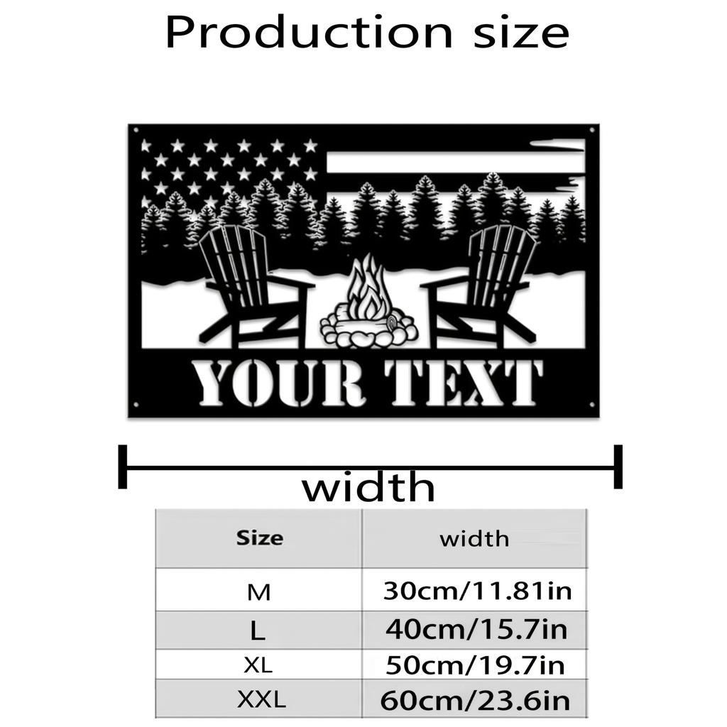 Unique Personalized Metal Sign Stars Stripes Mountain Scenes Durable Waterproof for Gardens Poolside Housewarming Gift
