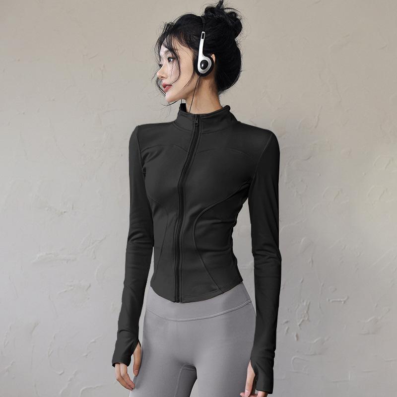 Sunscreen clothes, beautiful yoga clothes, tops, quick-drying running sports, fitness clothes, Pilates long-sleeved jackets, women S