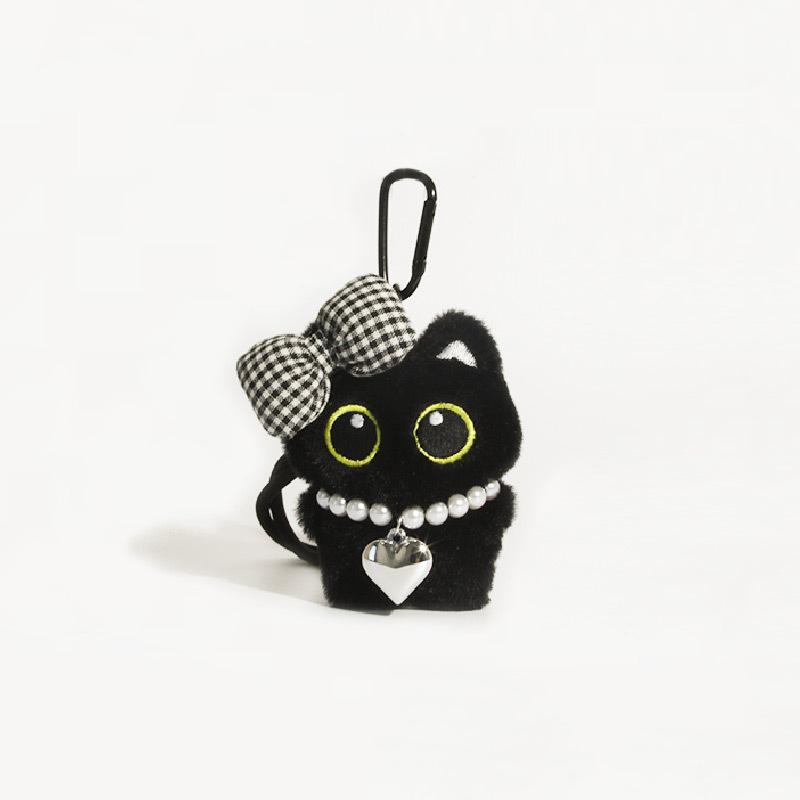 Creative Punk Plush Black Cat Pendant Cute Little Cat Doll Keychain Exquisite Bag Decoration Accessories Couple Gifts