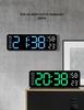 Multifunctional Rectangular Electronic Alarm Clock with Large Display - Wall-Mountable/Desktop Stand