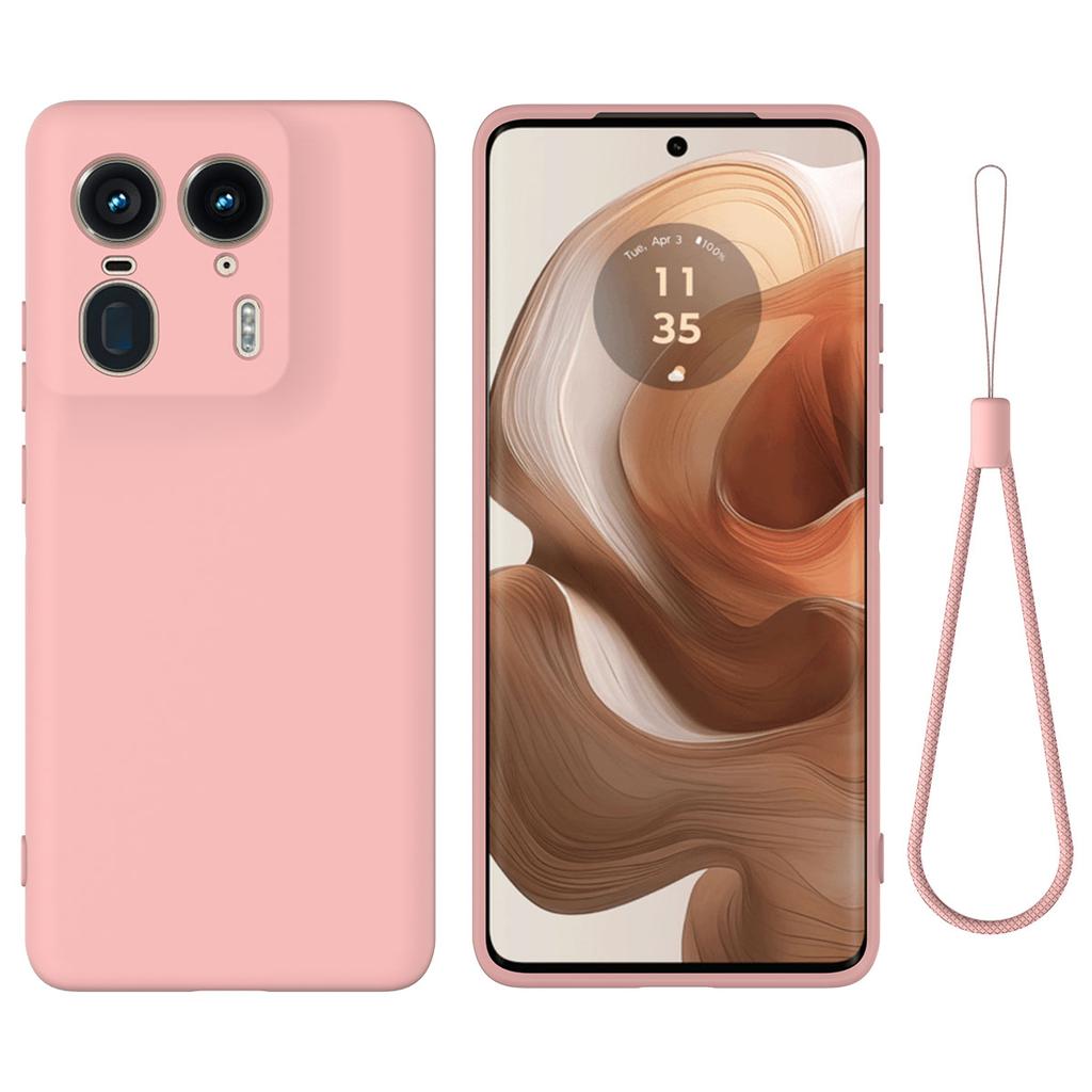 For Motorola Edge 50 Ultra 5G/Moto X50 Ultra 5G Case Liquid Silicone Shockproof Phone Cover with Strap