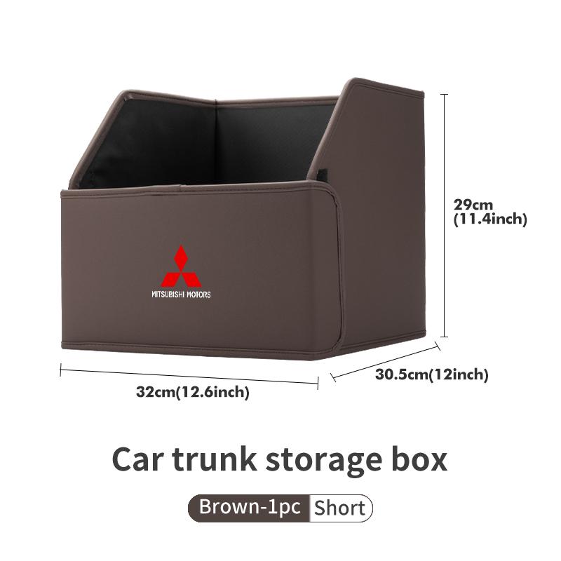 Multifunctional Car Organizer Waterproof Collapsible Leather Box For Mitsubishi Outlander Lancer Cross Colt Xpander Mirage