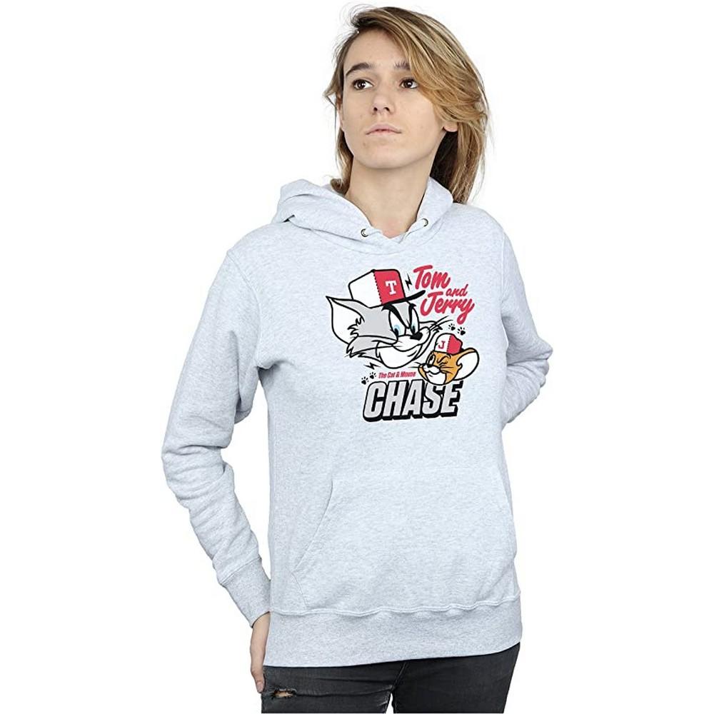 Tom and Jerry Womens/Ladies Cat & Mouse Chase Heather Hoodie