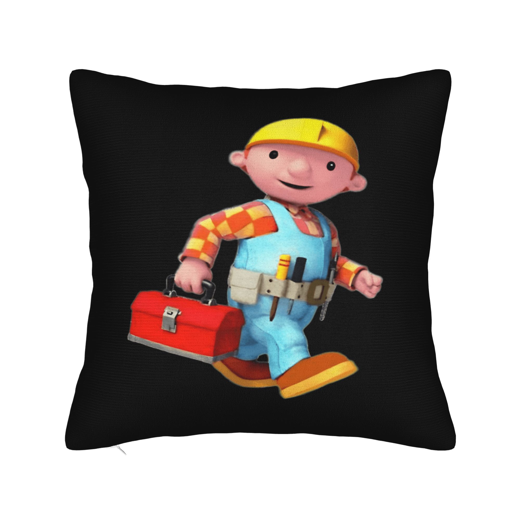 

Cartoon B-Bob B-Builder Pillow Case Soft Pillow Cover For Couch Sofa Bedroom Novelty Cushion Cover 12x12Inch