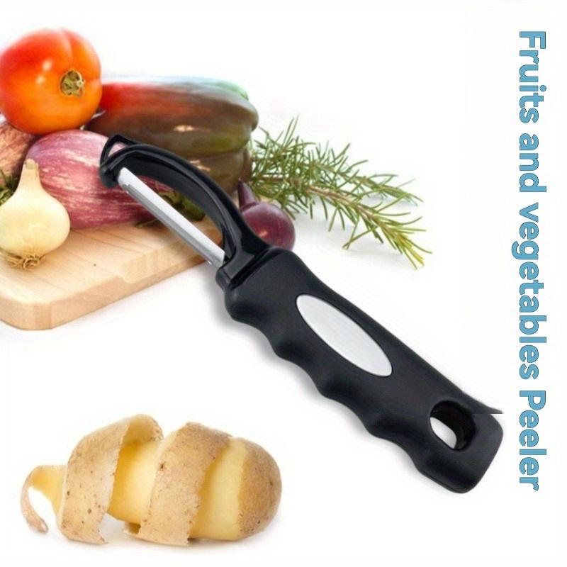 2pcs Premium Black Stainless Steel Swivel Vegetable Peeler with Comfortable Grip Handle , Sharp and Efficient Blades for Fruits and Vegetables