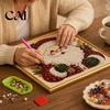 Holiday DIY Projects for Family Christmas Faux Pearl Painting Art Kit with Frame, Santa Decorative Wall Making Beads Craft Adults Beginner,