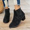 Fashion Comemore Spring Autumn New Women's Shoes Solid Colour Ankle Boots for Women Casual Suede Chunky High Heels Female Short Botines