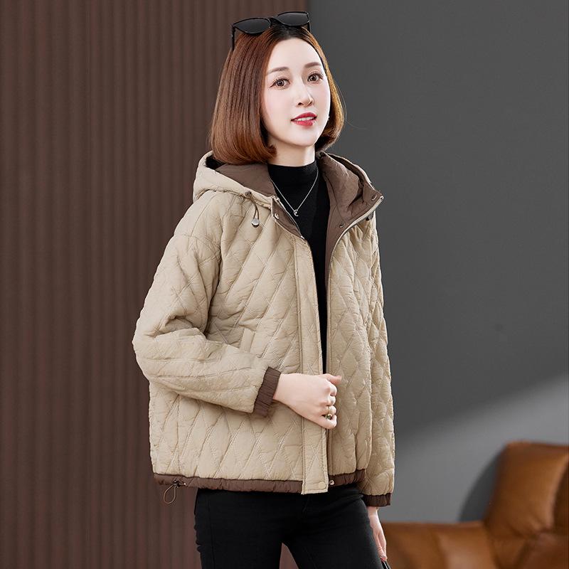 Women's 2024 Winter Hooded Quilted Cotton Jacket - Loose Fit, Plus Size, Warm Coat for Middle-Aged Women