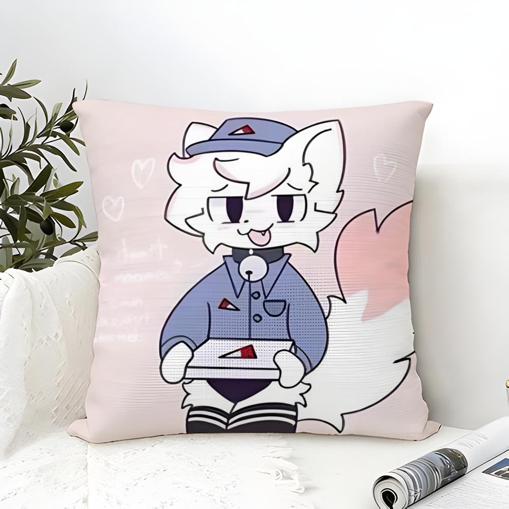 BBoykisser Silly Cat Cute Pillow Case Cotton Linen Fabric Square Zipper Pillowcase Home Decorative Living Room