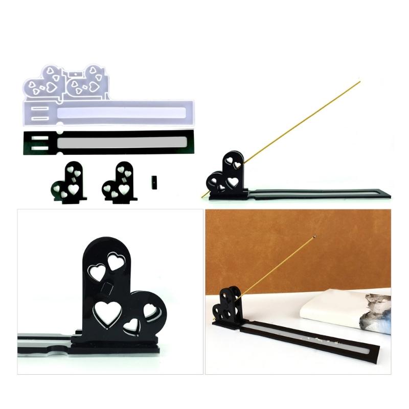 Incense Holder Resin Mold Silicone,Heart Incense Burner Epoxy Resin Casting Mold Incense Sticks Holder Silicone Mold