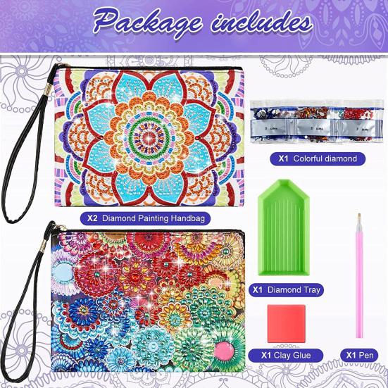 1 Set Diamond Painting Handbag Beautiful Patterned Exquisite DIY Diamond Painting Wallet