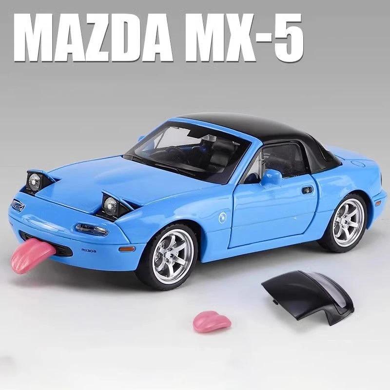 

1/32 Mazda Miata MX5 Alloy Scale Car Model Diecast Miniature Car Toy Vehicle Sound and Light Collection Children Toy Gift синий