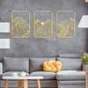 3 Stück Atemberaubende Berglinie Metallkunst: Abstrakte minimalistische Dekoration für Zuhause. Rustikaler Wandbehang. Minimalistischer rustikaler Wandbehang.