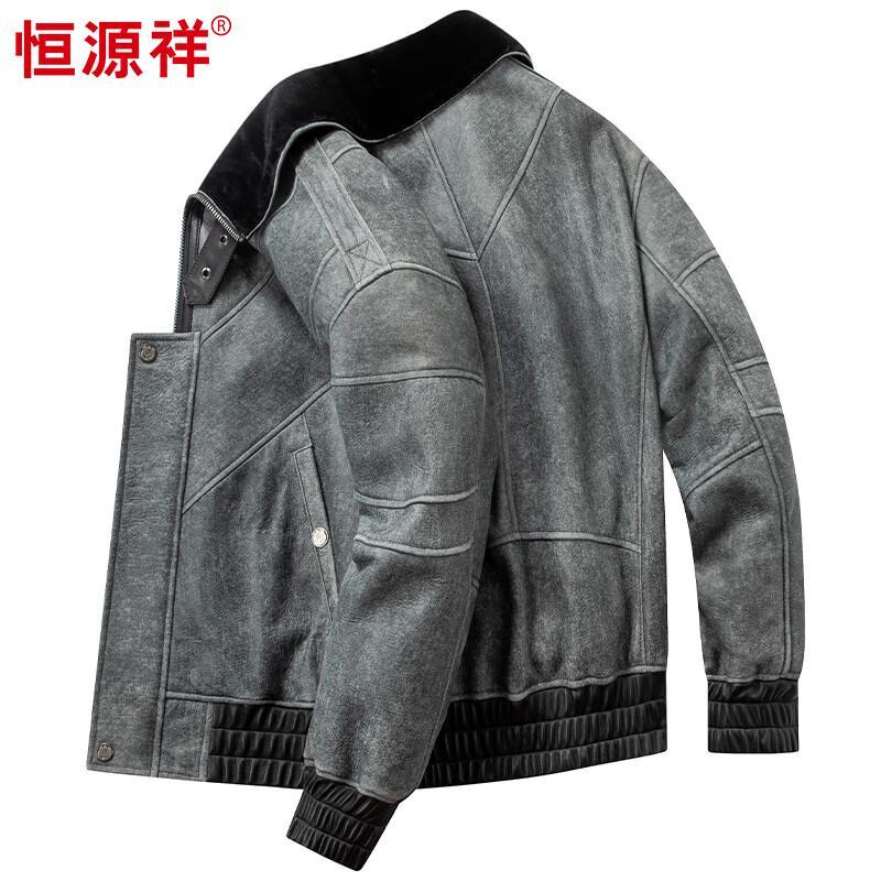 

Мужская куртка из овчины с флисовой подкладкой Hengyuanxiang 4XL